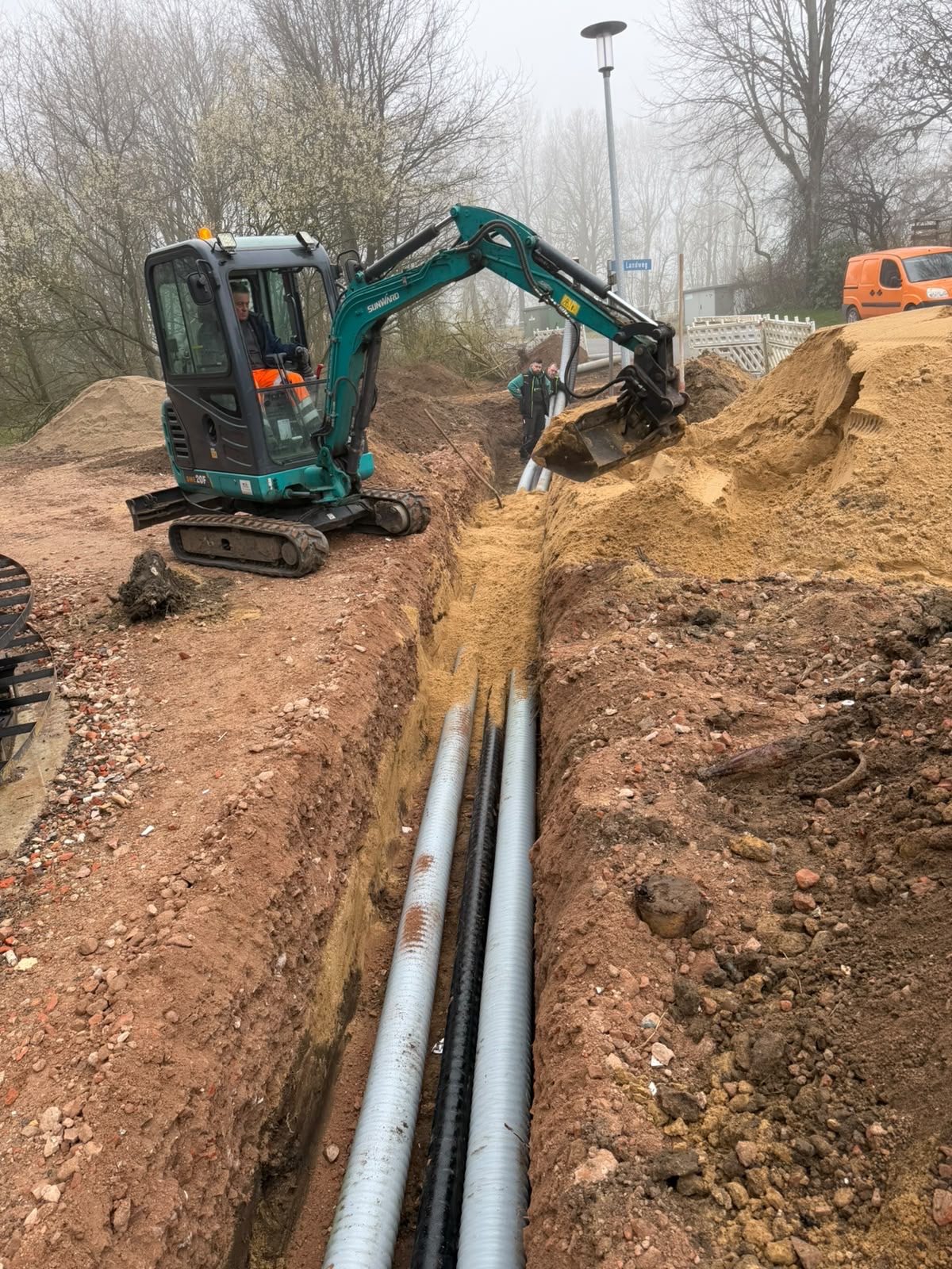 Leitungsverlegung und Drainage